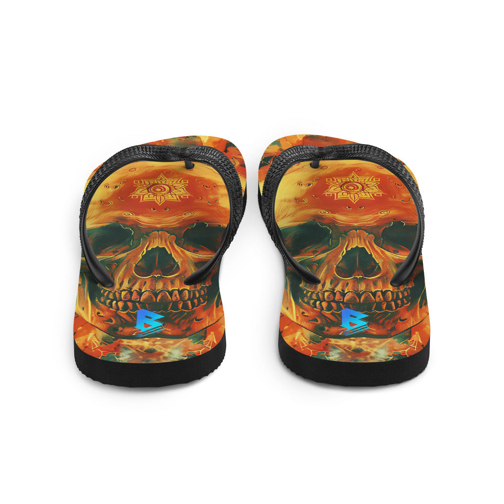 Gold Skull Flip-Flops