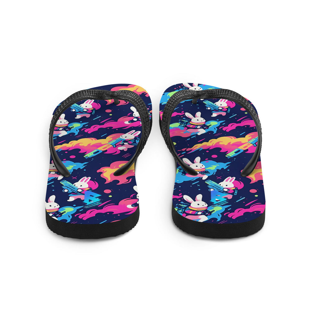 space bunny rabbit Flip-Flops
