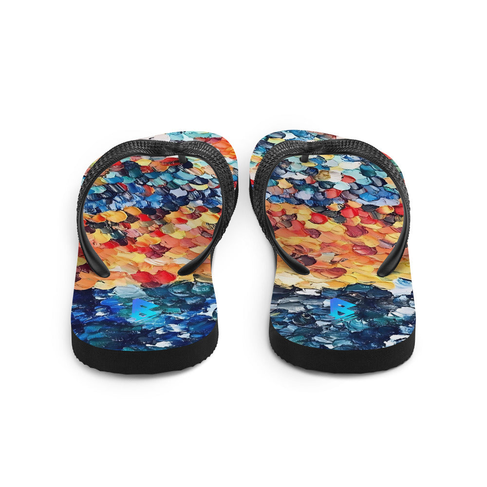 Abstract Beach Oils Flip-Flops – Free Delivery! Rock / Metal / Gothic / EDM / Clubwear - Alternative Apparel Only from Phase B Records.