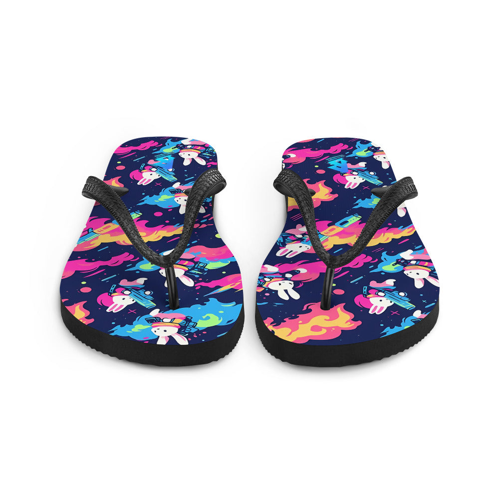 space bunny rabbit Flip-Flops