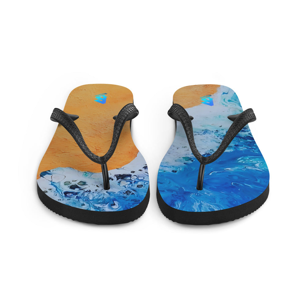 Painted Sandy Beach Flip-Flops