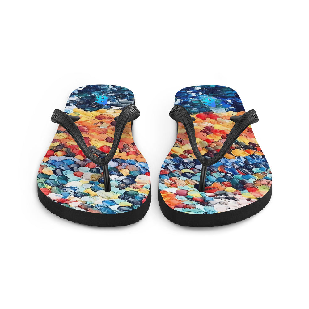 Abstract Beach Oils Flip-Flops – Free Delivery! Rock / Metal / Gothic / EDM / Clubwear - Alternative Apparel Only from Phase B Records.