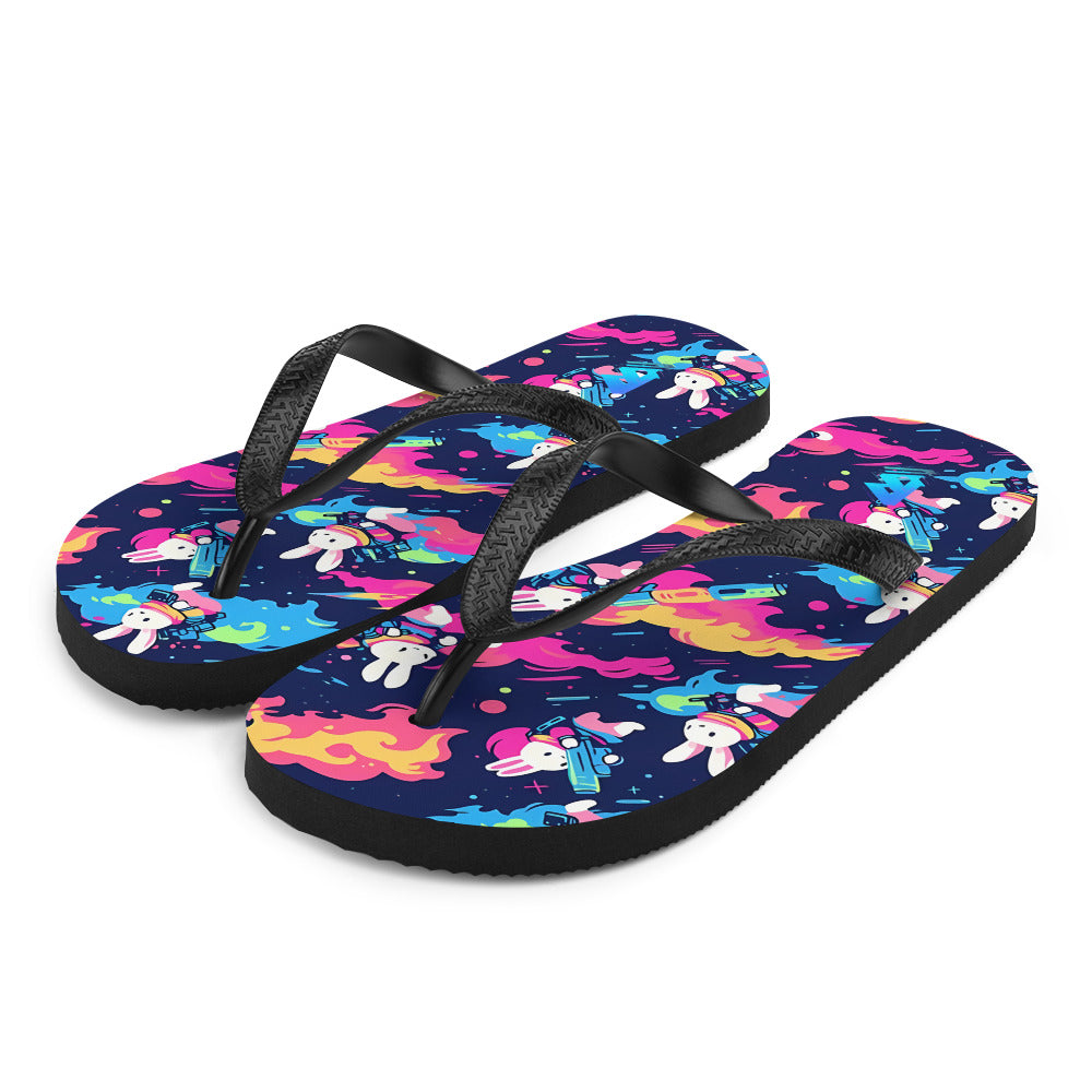 space bunny rabbit Flip-Flops