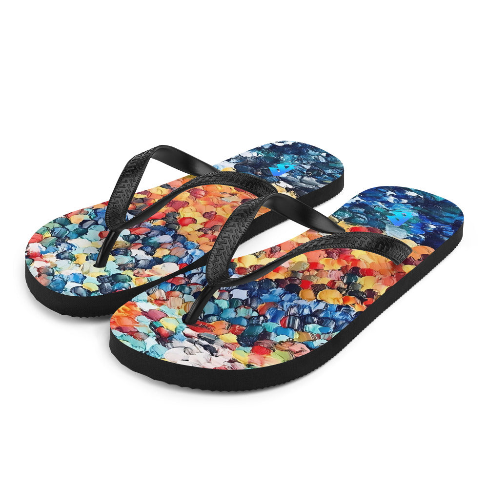 Abstract Beach Oils Flip-Flops – Free Delivery! Rock / Metal / Gothic / EDM / Clubwear - Alternative Apparel Only from Phase B Records.