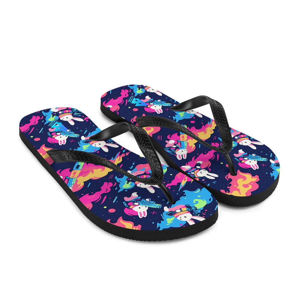 space bunny rabbit Flip-Flops