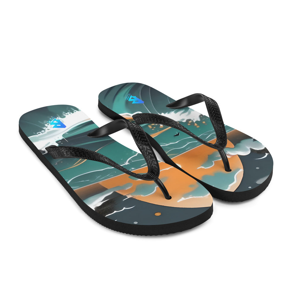 Beach Graphic Flip-Flops