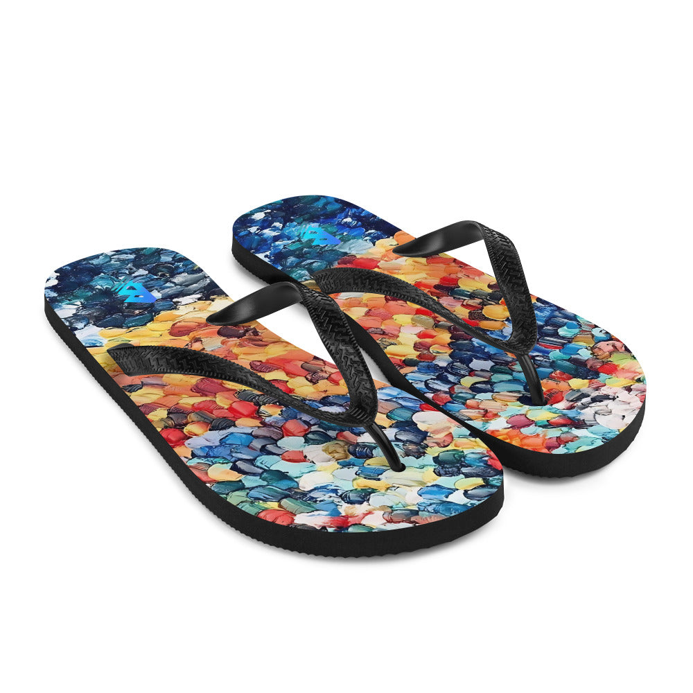 Abstract Beach Oils Flip-Flops – Free Delivery! Rock / Metal / Gothic / EDM / Clubwear - Alternative Apparel Only from Phase B Records.