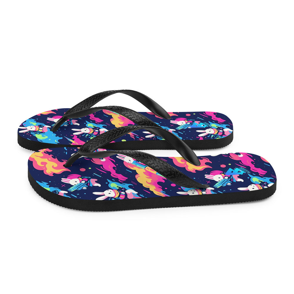 space bunny rabbit Flip-Flops