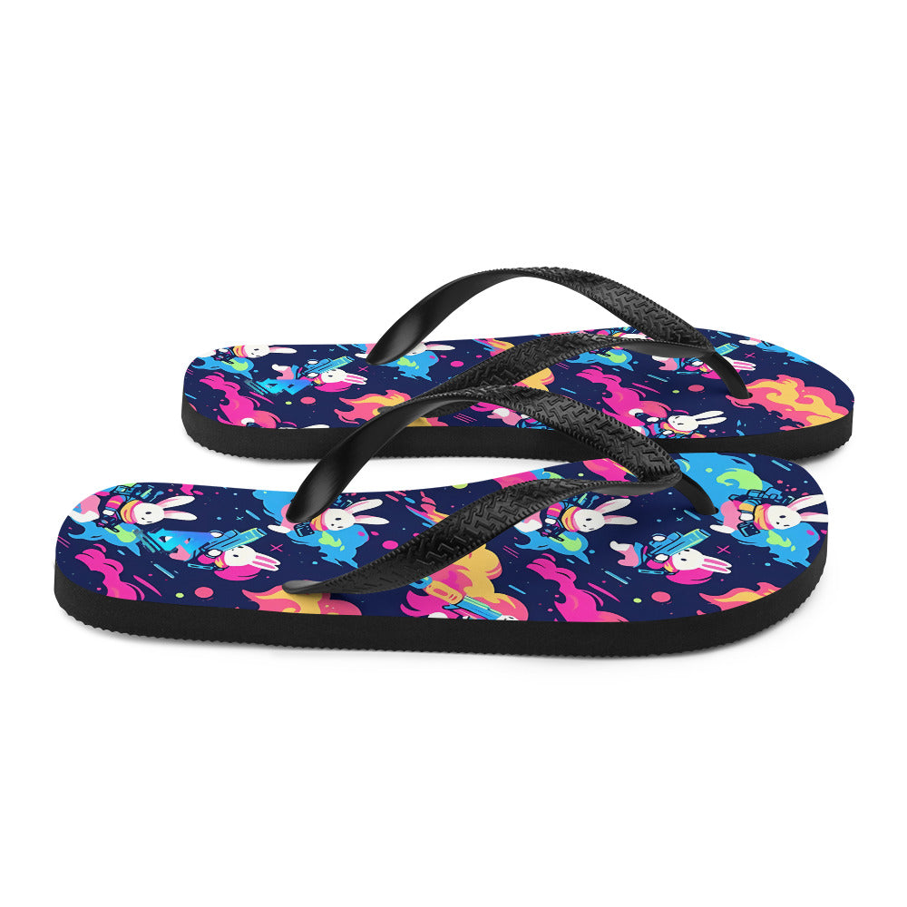 space bunny rabbit Flip-Flops