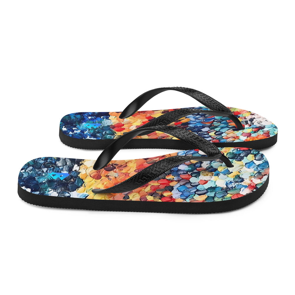 Abstract Beach Oils Flip-Flops – Free Delivery! Rock / Metal / Gothic / EDM / Clubwear - Alternative Apparel Only from Phase B Records.