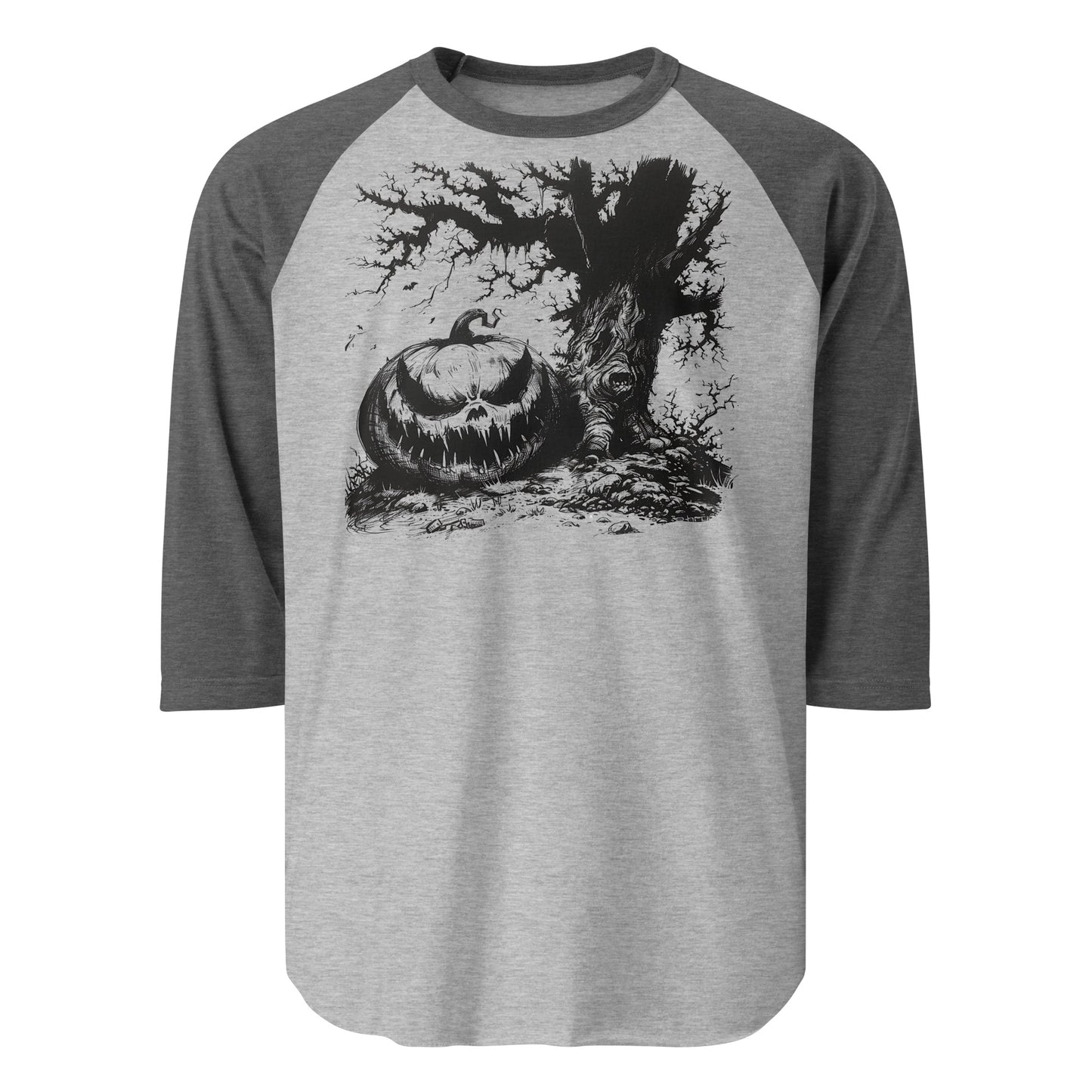 Pumpkin 3/4 sleeve raglan shirt