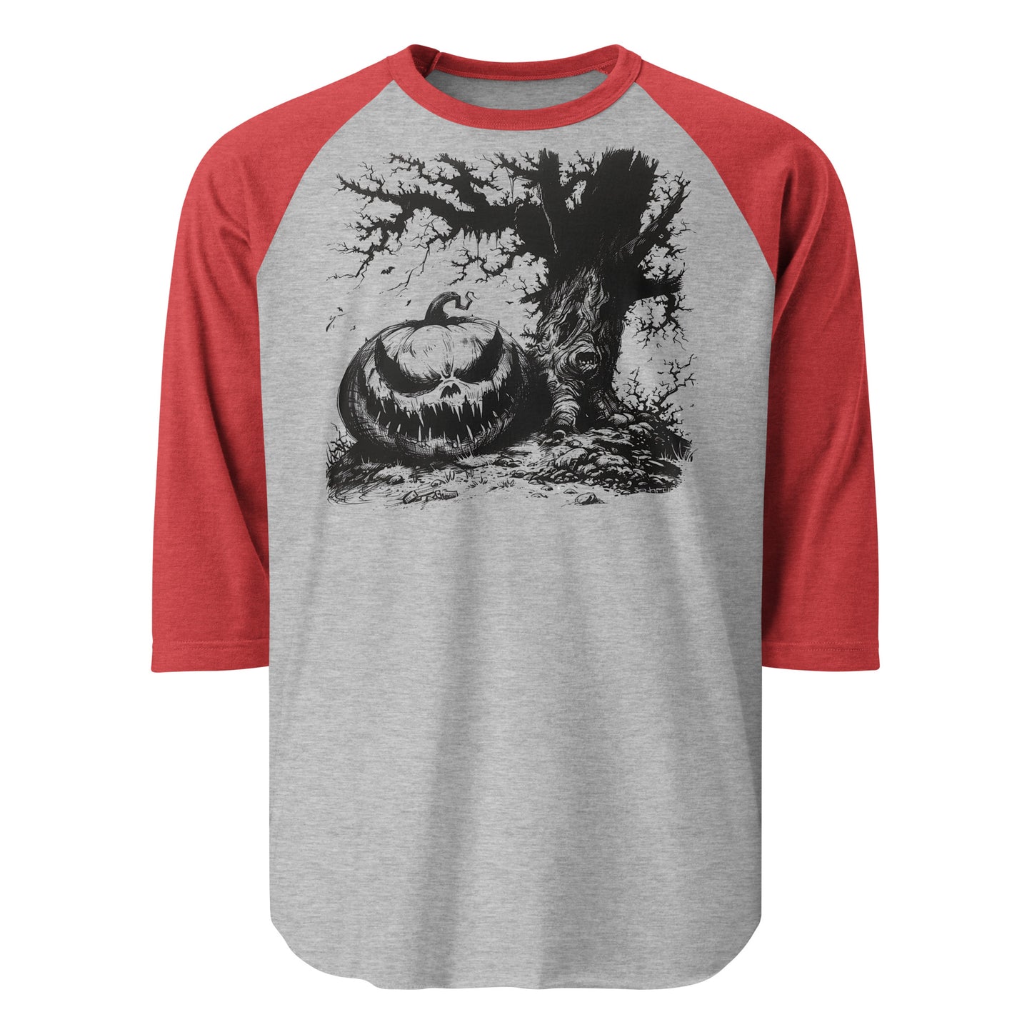 Pumpkin 3/4 sleeve raglan shirt