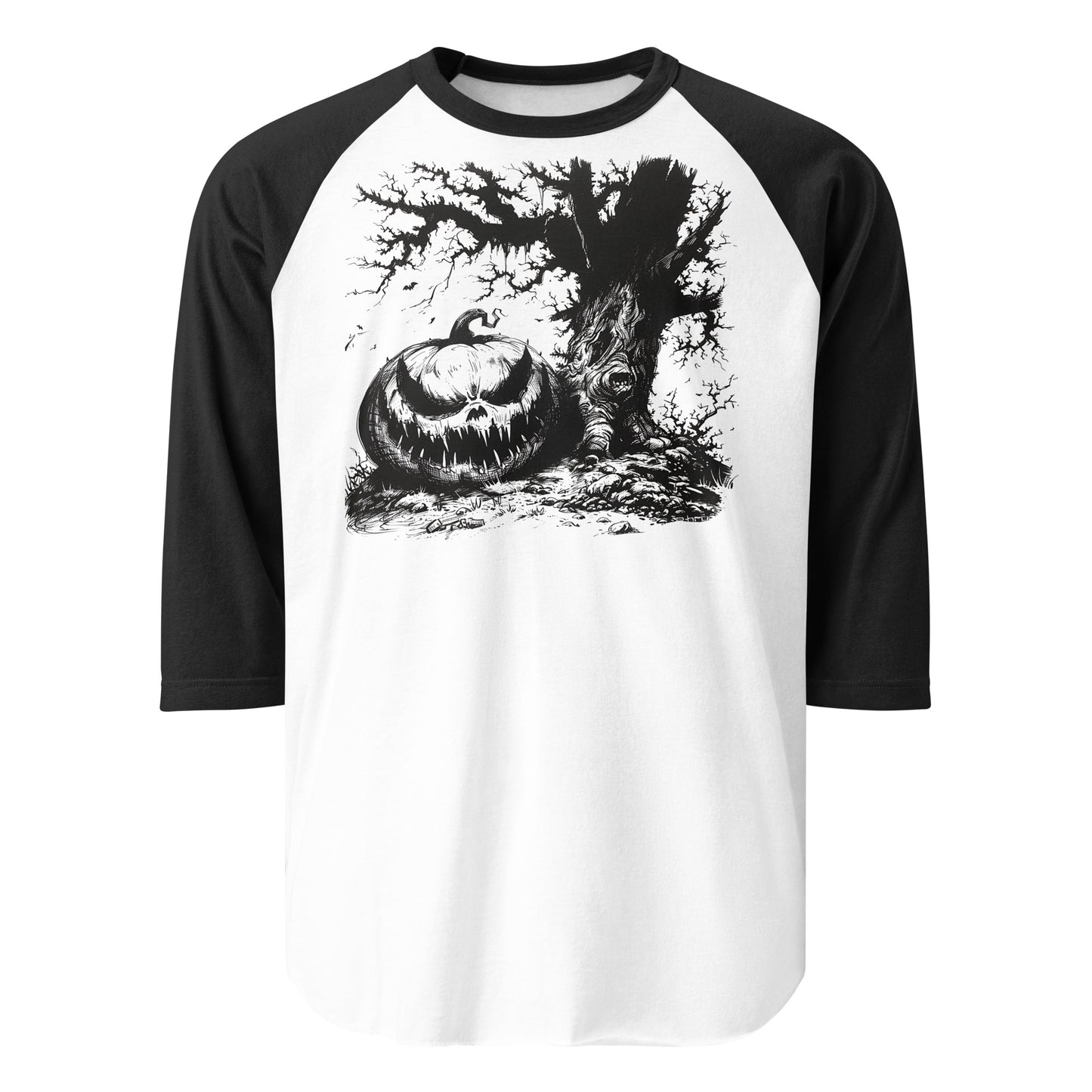 Pumpkin 3/4 sleeve raglan shirt