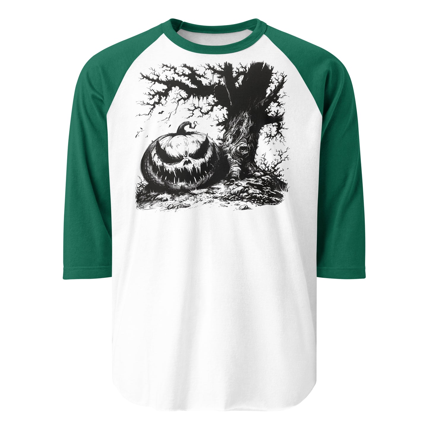 Pumpkin 3/4 sleeve raglan shirt