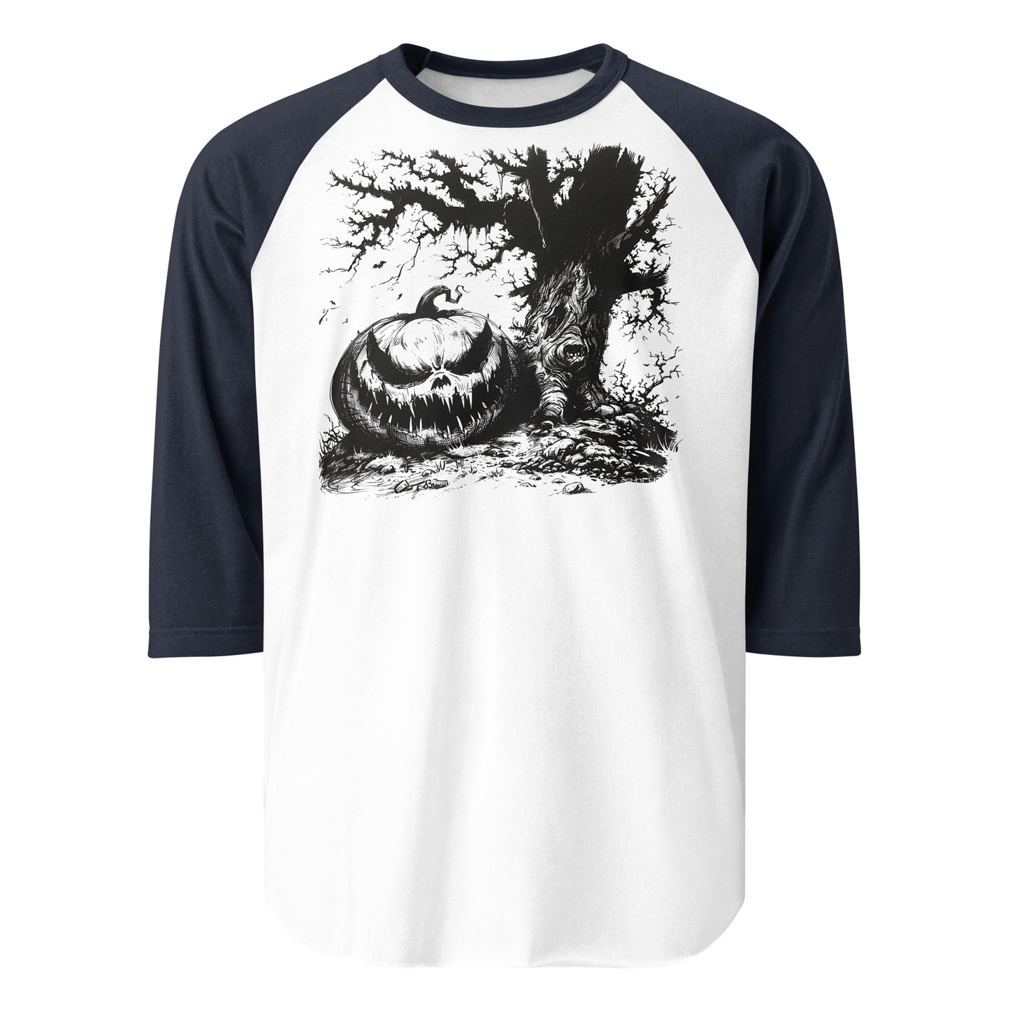 Pumpkin 3/4 sleeve raglan shirt