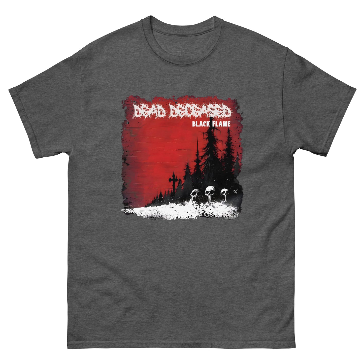 Dead Deceased Black Flame Unisex Gildan classic tee - Free Delivery! Rock / Metal / Gothic Alternative Tee - Alternative Apparel Only from Phase B Records. Plus Size to 5XL