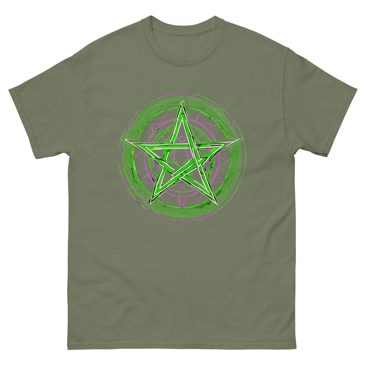 Green Pentagram Unisex classic tee - Free Delivery! Rock / Metal / Electronic / EDM / Underground - Alternative Apparel and Merch Only from Phase B Records.