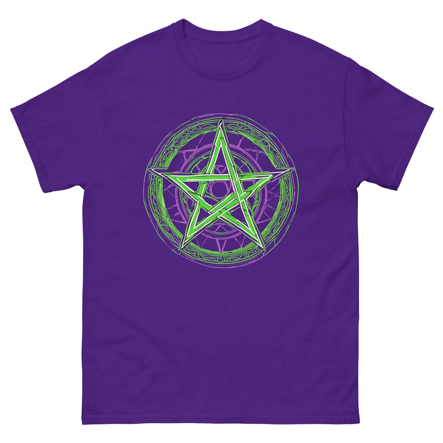 Green Pentagram Unisex classic tee - Free Delivery! Rock / Metal / Electronic / EDM / Underground - Alternative Apparel and Merch Only from Phase B Records.