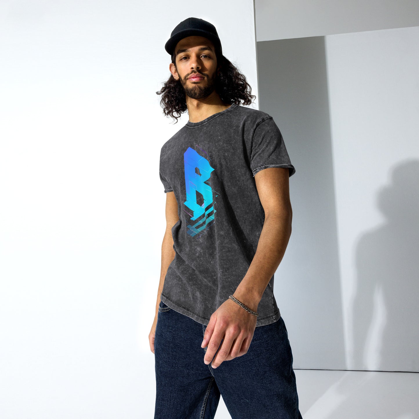 Phase B Denim T-Shirt - Free Delivery! UK Techno / EDM / Electronic Graphic Merch / Alternative Apparel and Merch Only from Phase B Records.