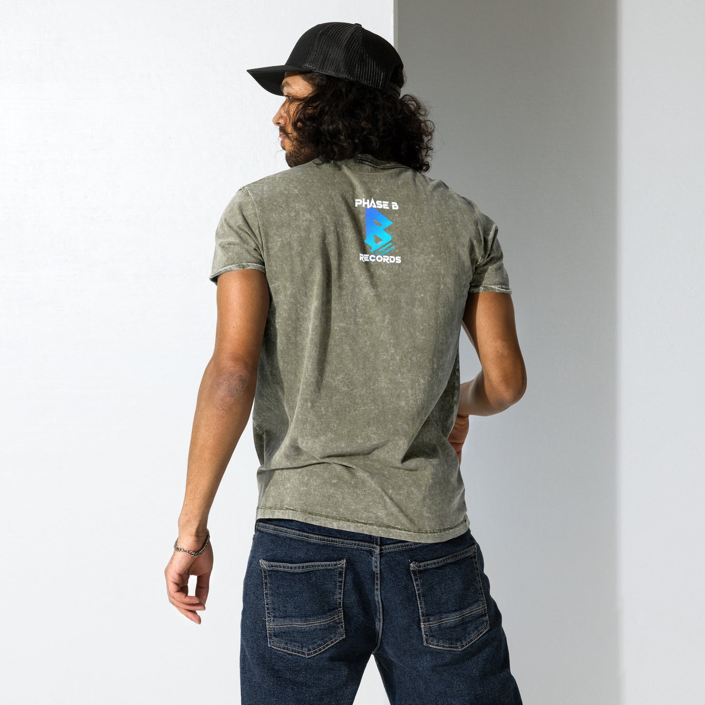 Phase B Denim T-Shirt - Free Delivery! UK Techno / EDM / Electronic Graphic Merch / Alternative Apparel and Merch Only from Phase B Records.