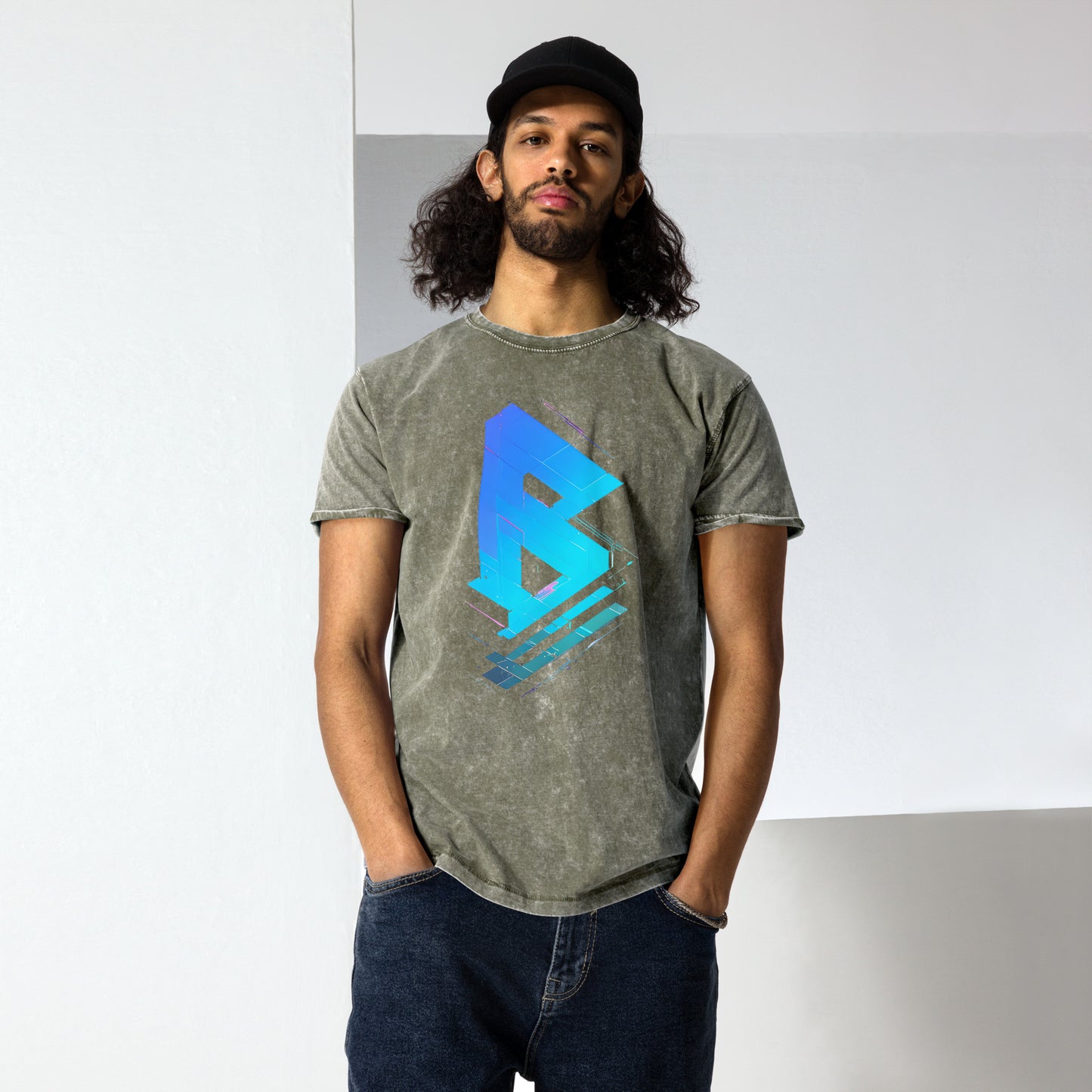 Phase B Denim T-Shirt - Free Delivery! UK Techno / EDM / Electronic Graphic Merch / Alternative Apparel and Merch Only from Phase B Records.