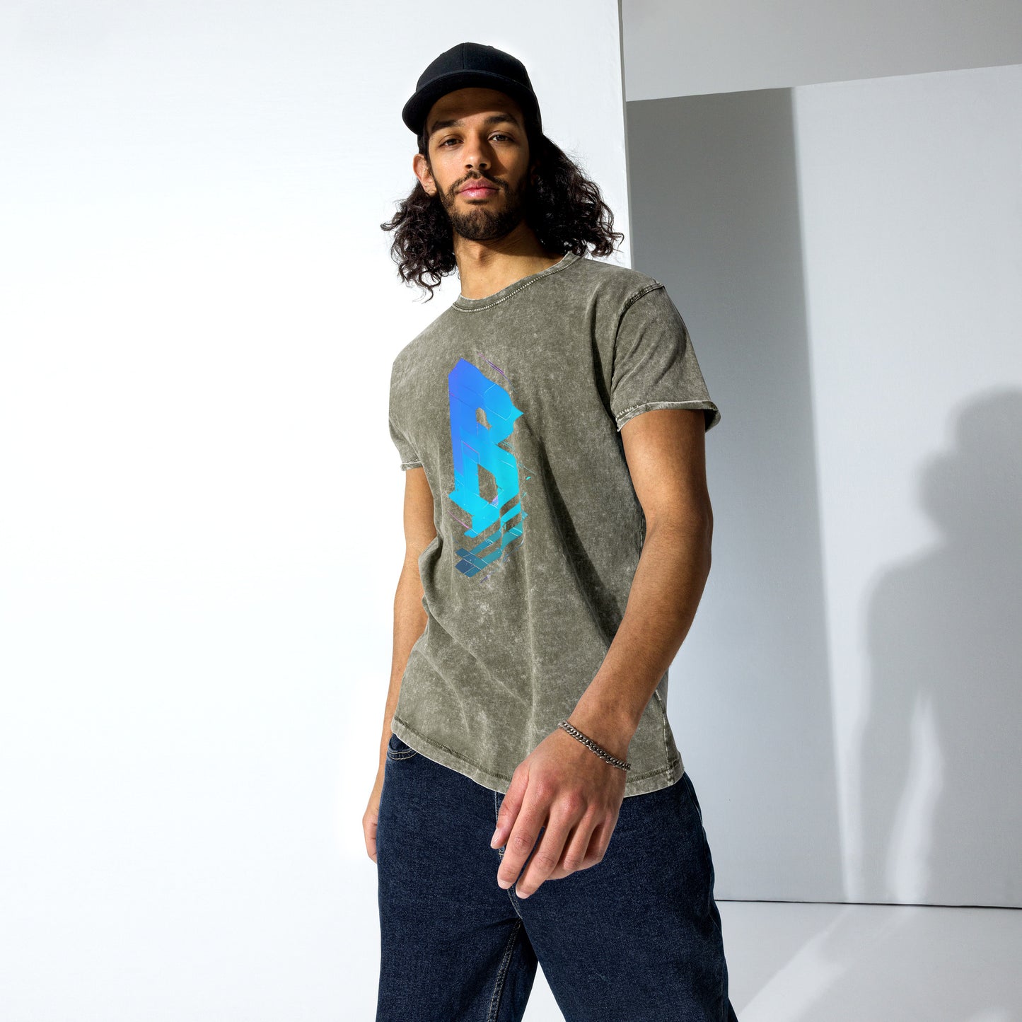 Phase B Denim T-Shirt - Free Delivery! UK Techno / EDM / Electronic Graphic Merch / Alternative Apparel and Merch Only from Phase B Records.