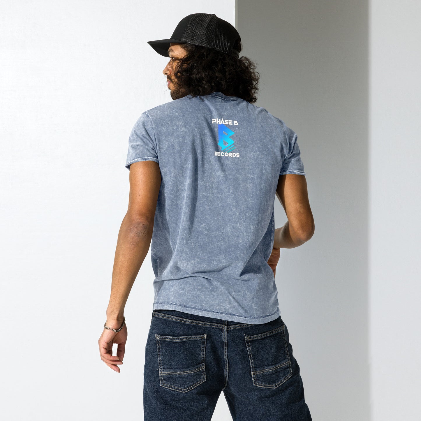 Phase B Denim T-Shirt - Free Delivery! UK Techno / EDM / Electronic Graphic Merch / Alternative Apparel and Merch Only from Phase B Records.