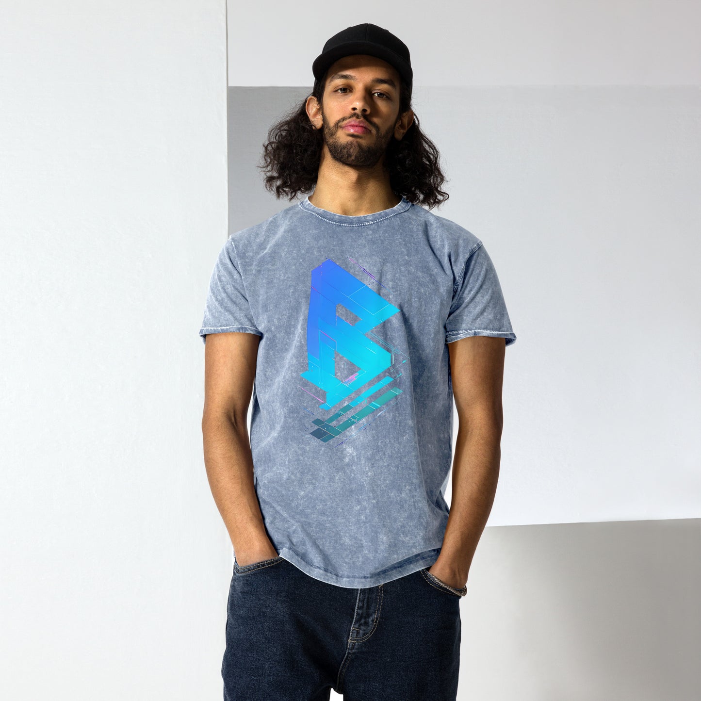 Phase B Denim T-Shirt - Free Delivery! UK Techno / EDM / Electronic Graphic Merch / Alternative Apparel and Merch Only from Phase B Records.