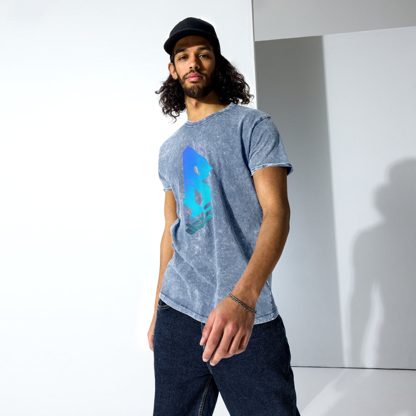 Phase B Denim T-Shirt - Free Delivery! UK Techno / EDM / Electronic Graphic Merch / Alternative Apparel and Merch Only from Phase B Records.