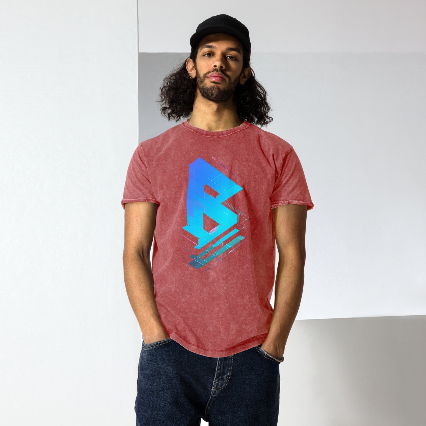 Phase B Denim T-Shirt - Free Delivery! UK Techno / EDM / Electronic Graphic Merch / Alternative Apparel and Merch Only from Phase B Records.