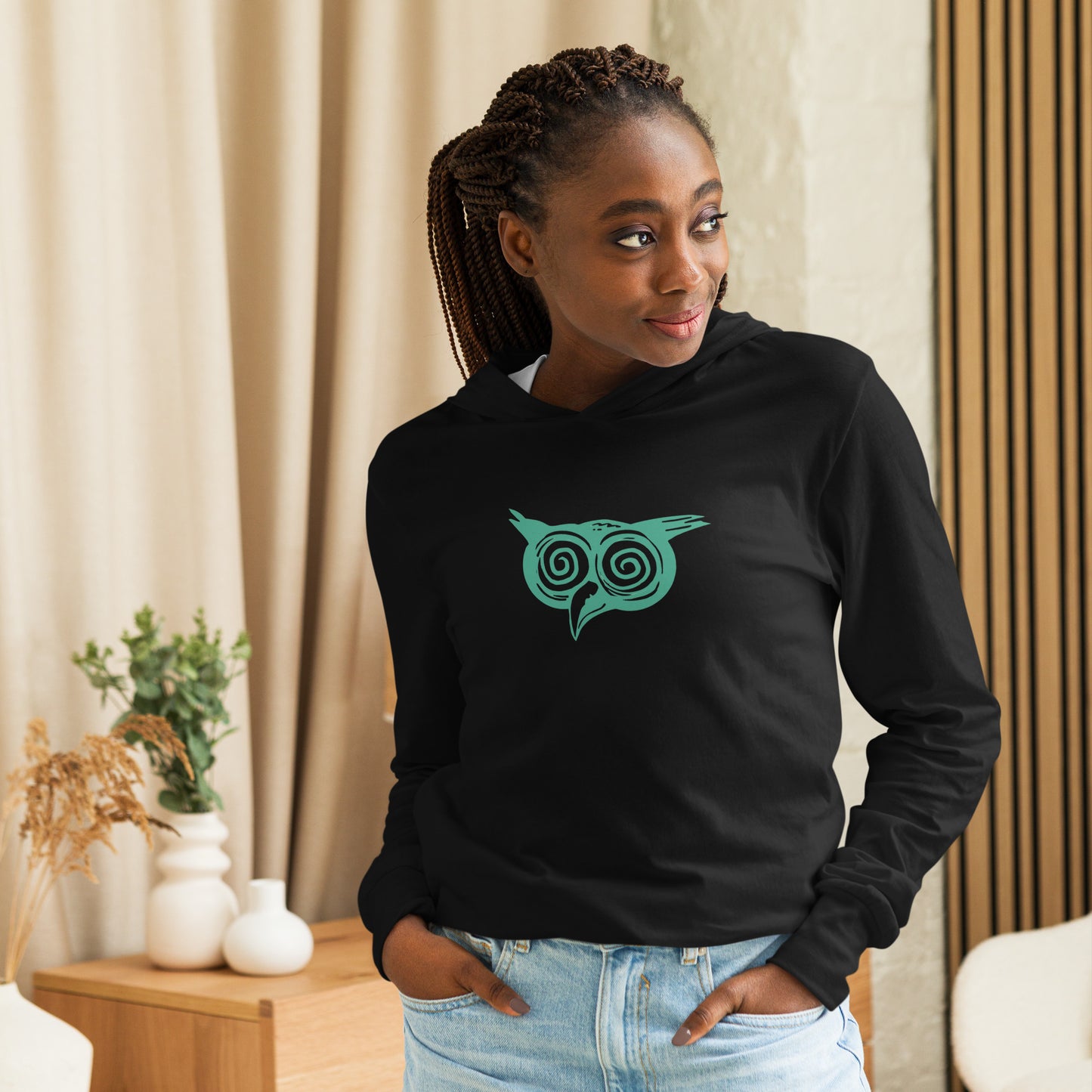 Wiservice Owl Hooded long-sleeve tee - Free Delivery! Reggae / Dub / Ska / Ska punk / Punk - Alternative Apparel and Merch Only from Phase B Records.