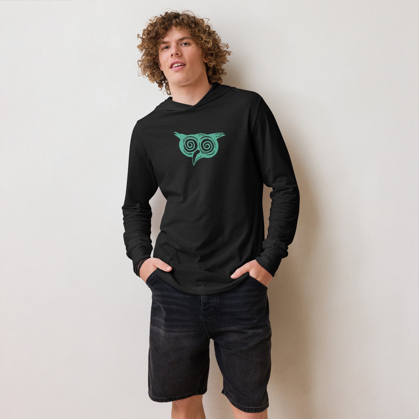 Wiservice Owl Hooded long-sleeve tee - Free Delivery! Reggae / Dub / Ska / Ska punk / Punk - Alternative Apparel and Merch Only from Phase B Records.