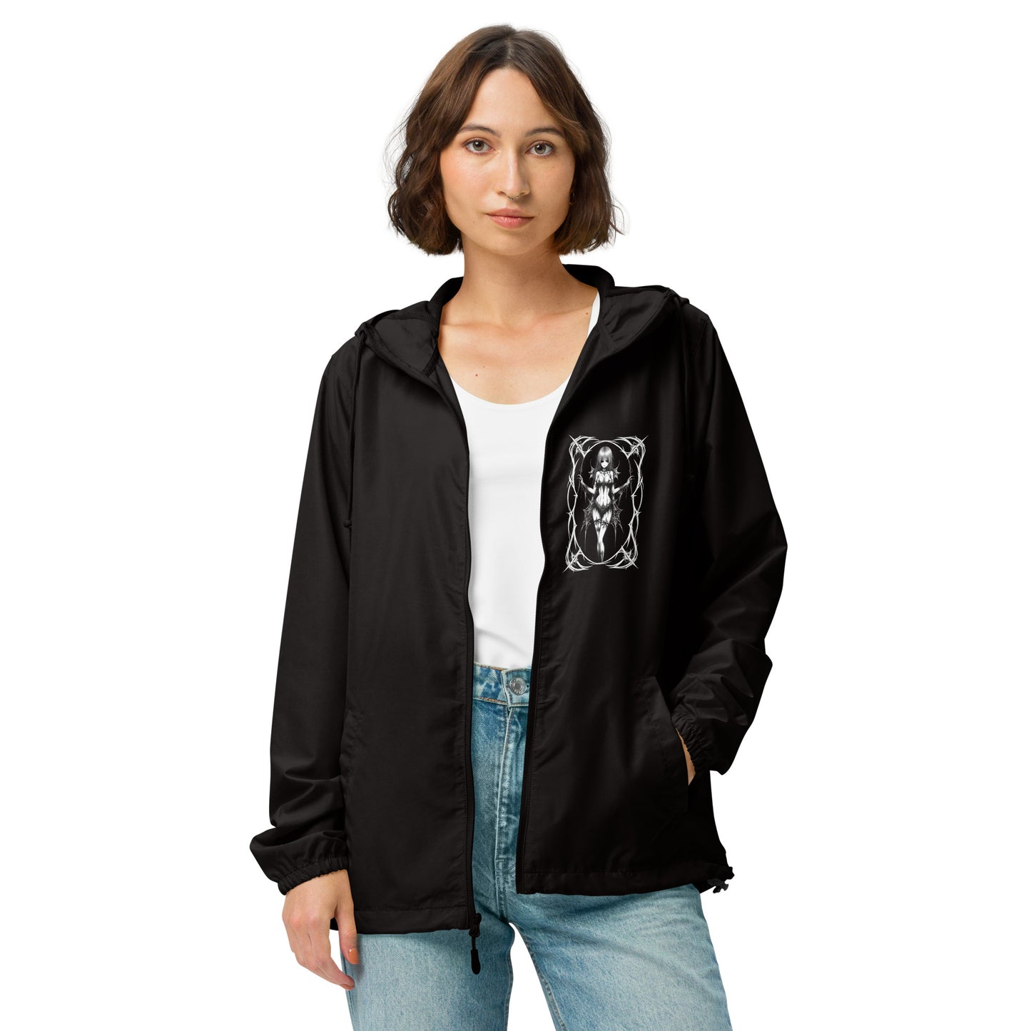 Pinup Spider Girl Unisex lightweight zip up windbreaker