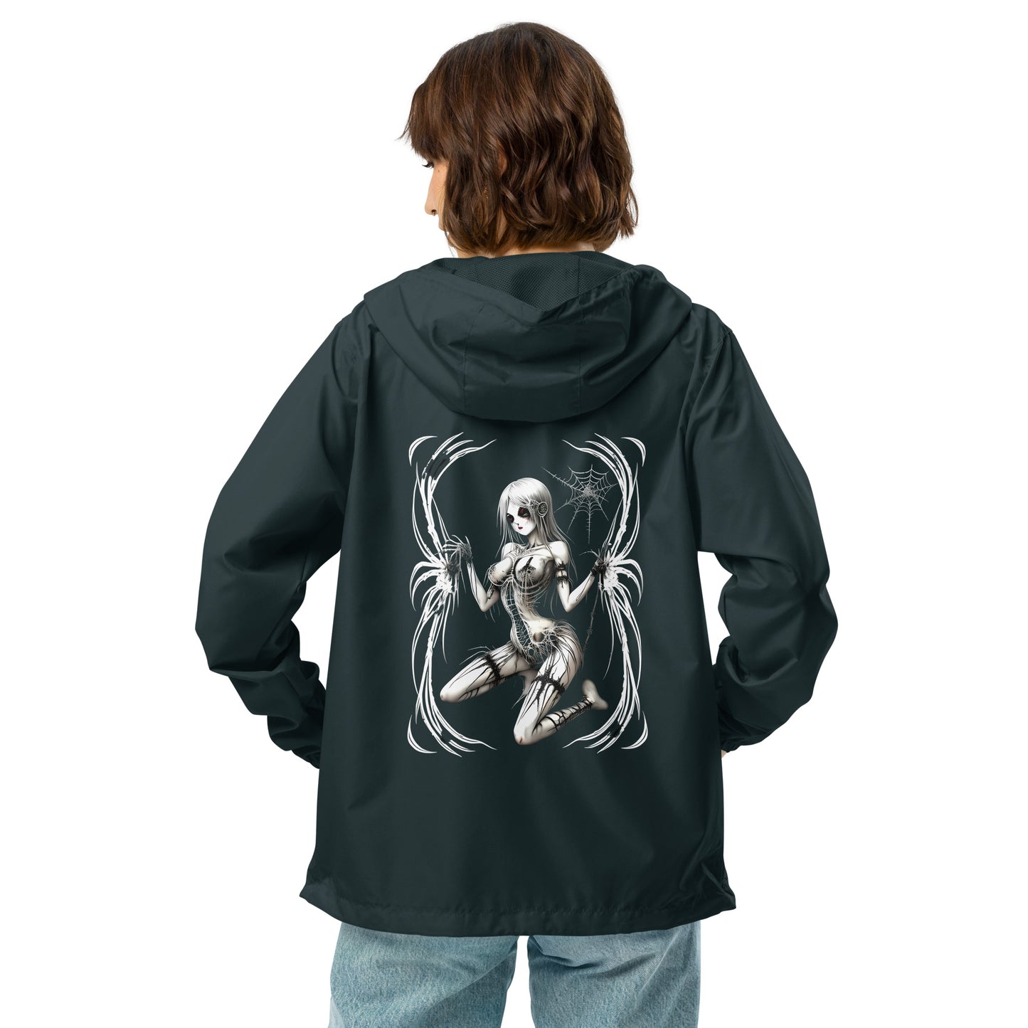 Pinup Spider Girl Unisex lightweight zip up windbreaker
