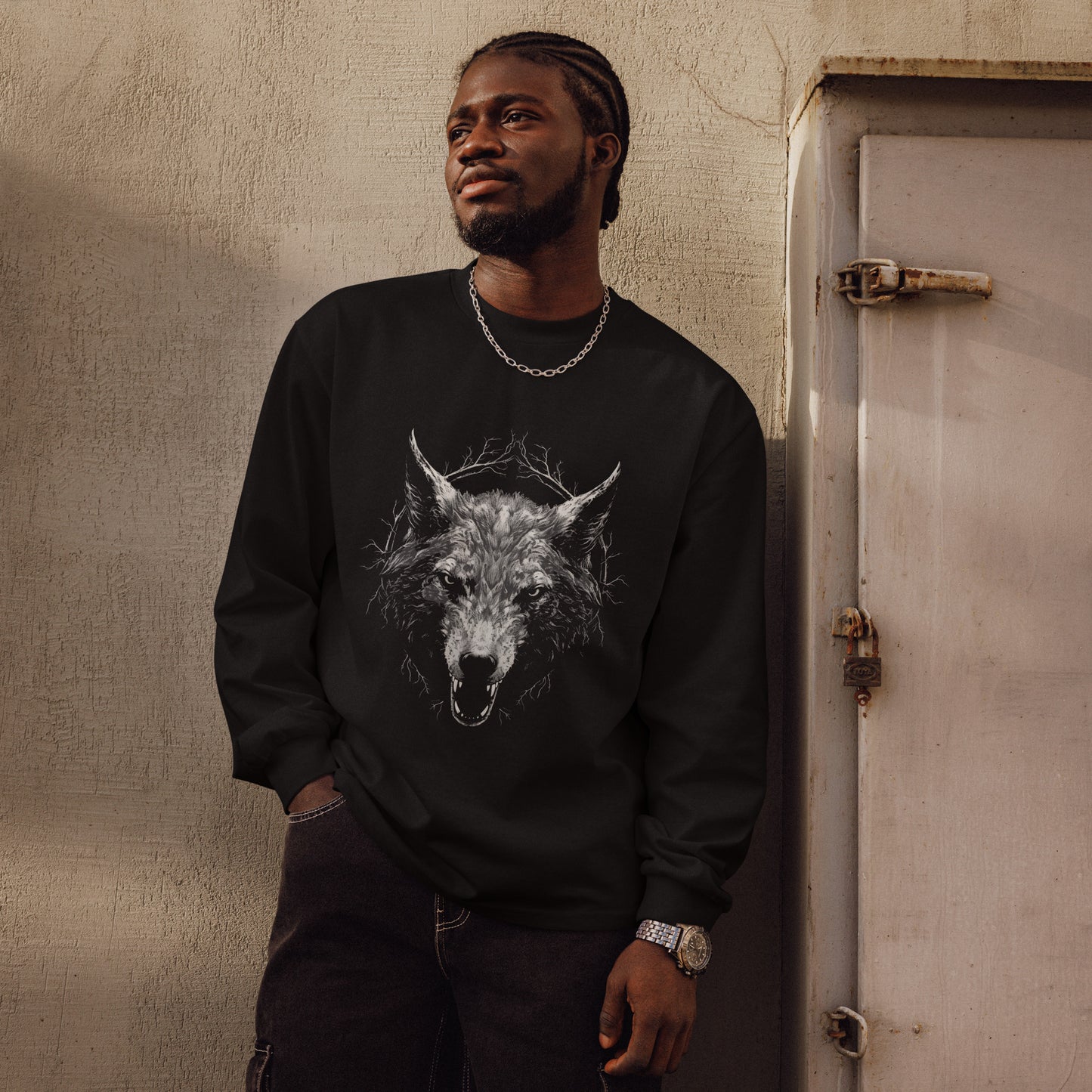 Dead Deceased Unleash the Wolves - Free Delivery! Premium heavyweight long sleeve shirt Rock / Metal / Gothic Alternative - Alternative Apparel Only from Phase B Records. Plus Size to 3XL