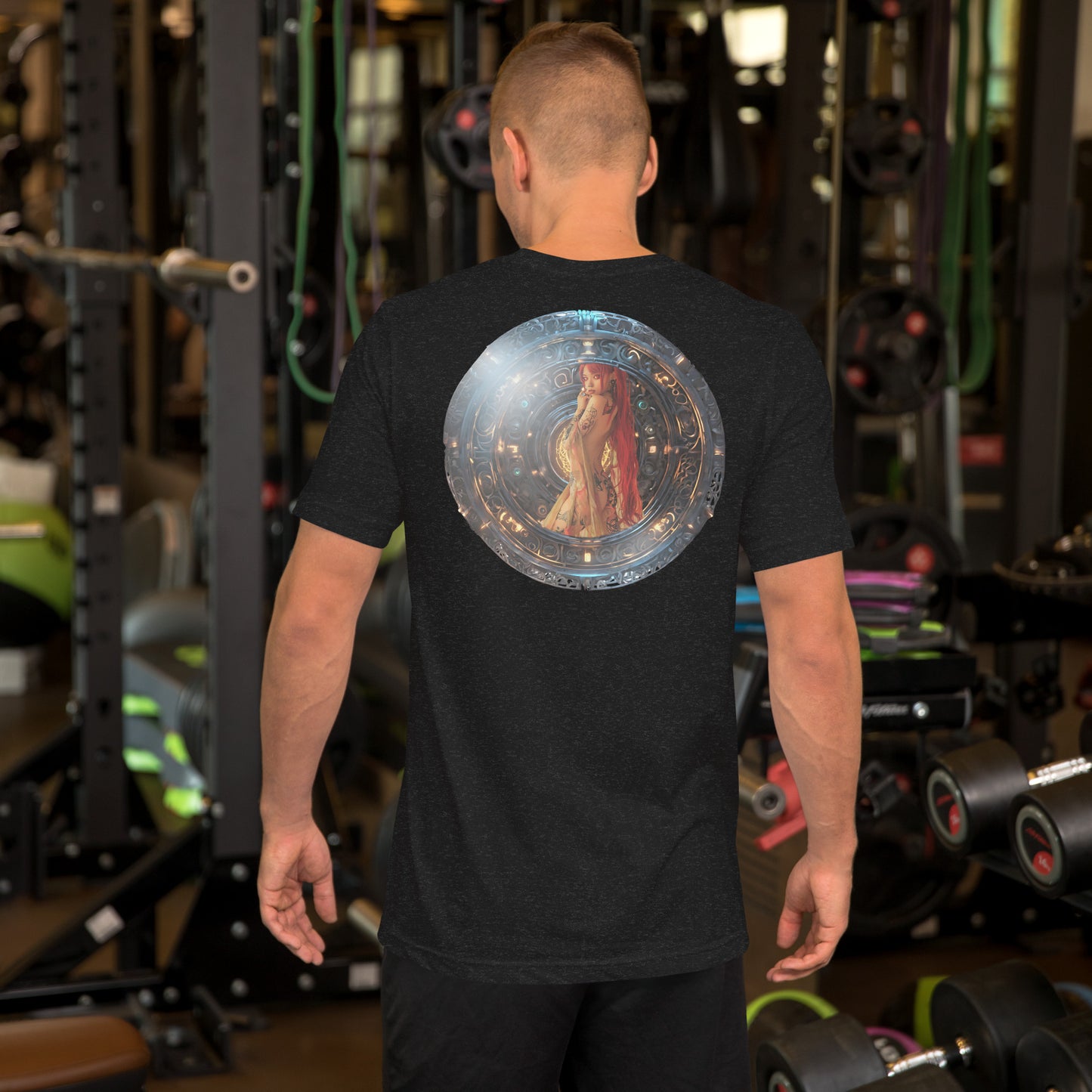 Pinup Girl Graphic on back Unisex t-shirt