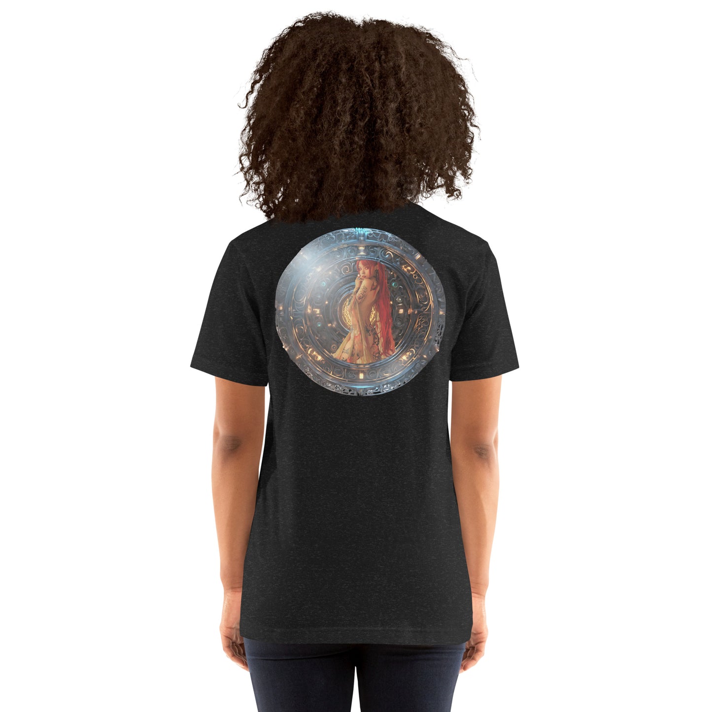 Pinup Girl Graphic on back Unisex t-shirt