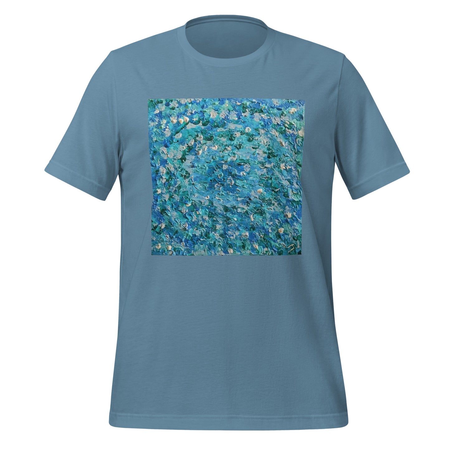 Jess Lewis - Acrylic Artwork printed tee Abstract Blues Unisex