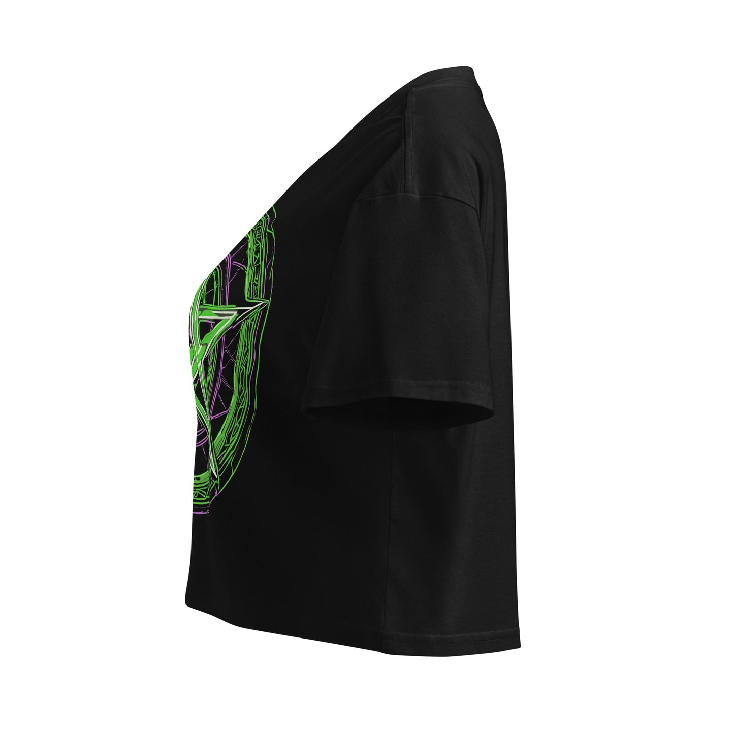 Green Pentagram Women’s crop top - Free Delivery! Rock / Metal / Electronic / EDM / Underground - Alternative Apparel and Merch Only from Phase B Records.