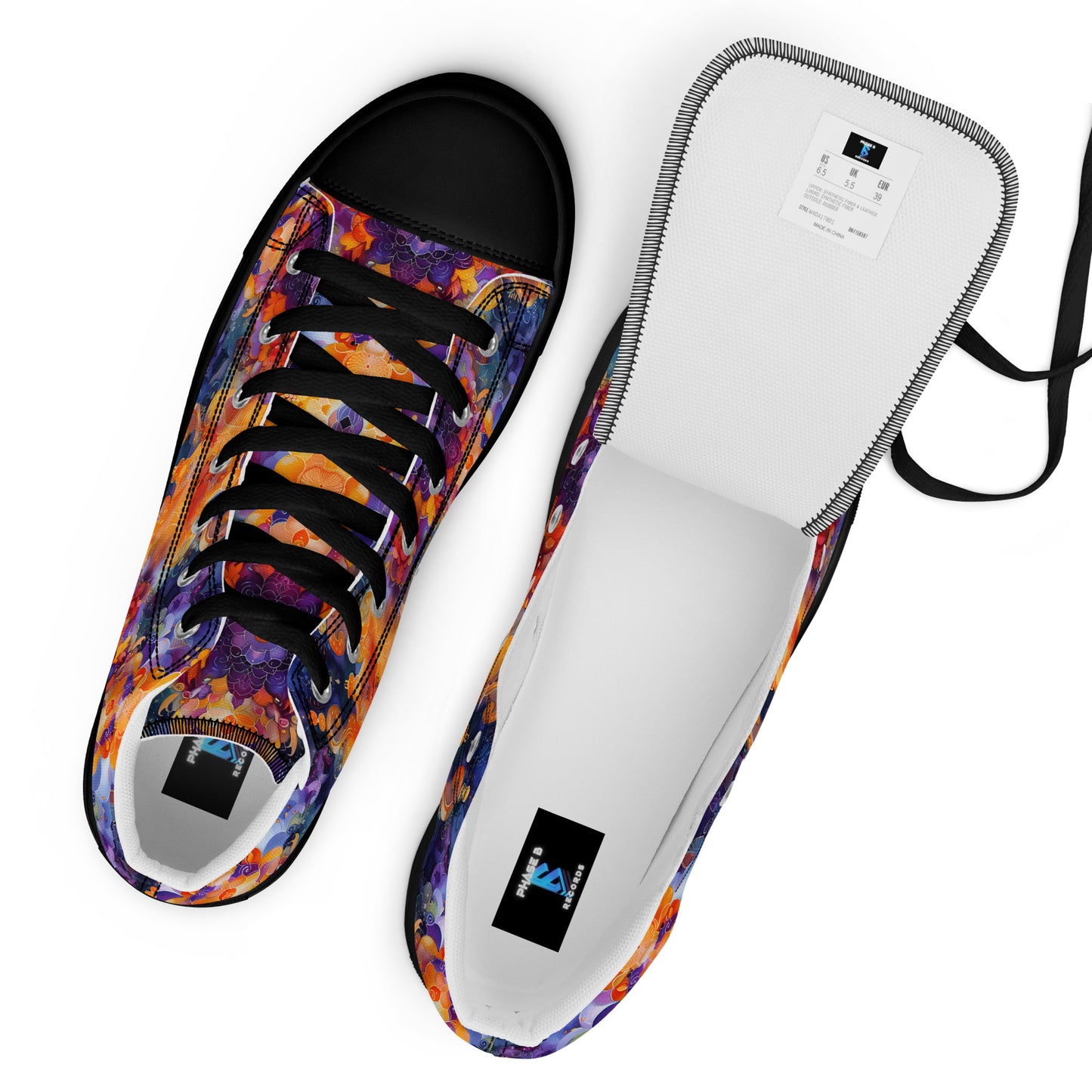 Abstract Sky Women’s high top canvas shoes – Free Delivery! Rock / Metal / Gothic / EDM / Clubwear - Alternative Apparel Only from Phase B Records.
