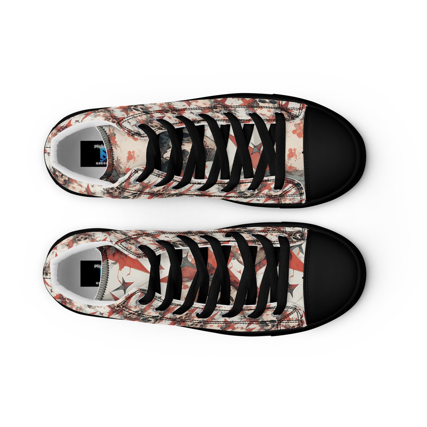 Red Star Skulls Women’s high top canvas shoes