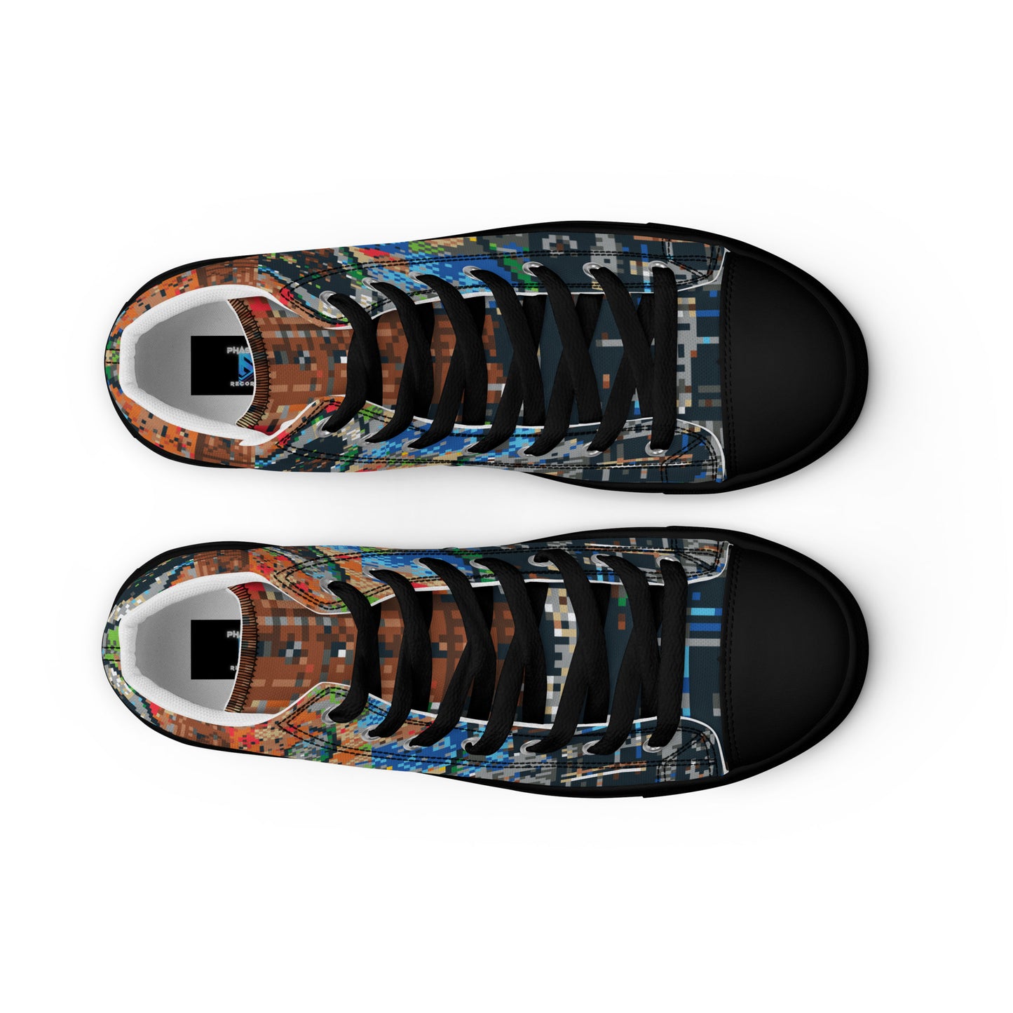 Pixel Guitar Women’s high top canvas shoes
