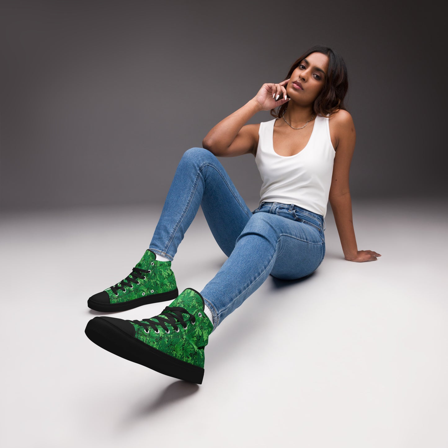 Weed Women’s high top canvas shoes