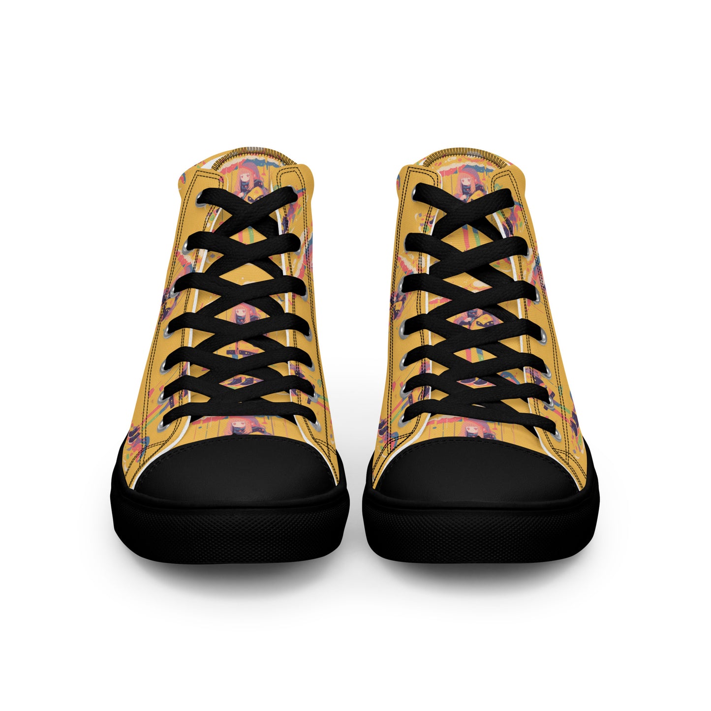 Anime Rain Girl Women’s high top canvas shoes