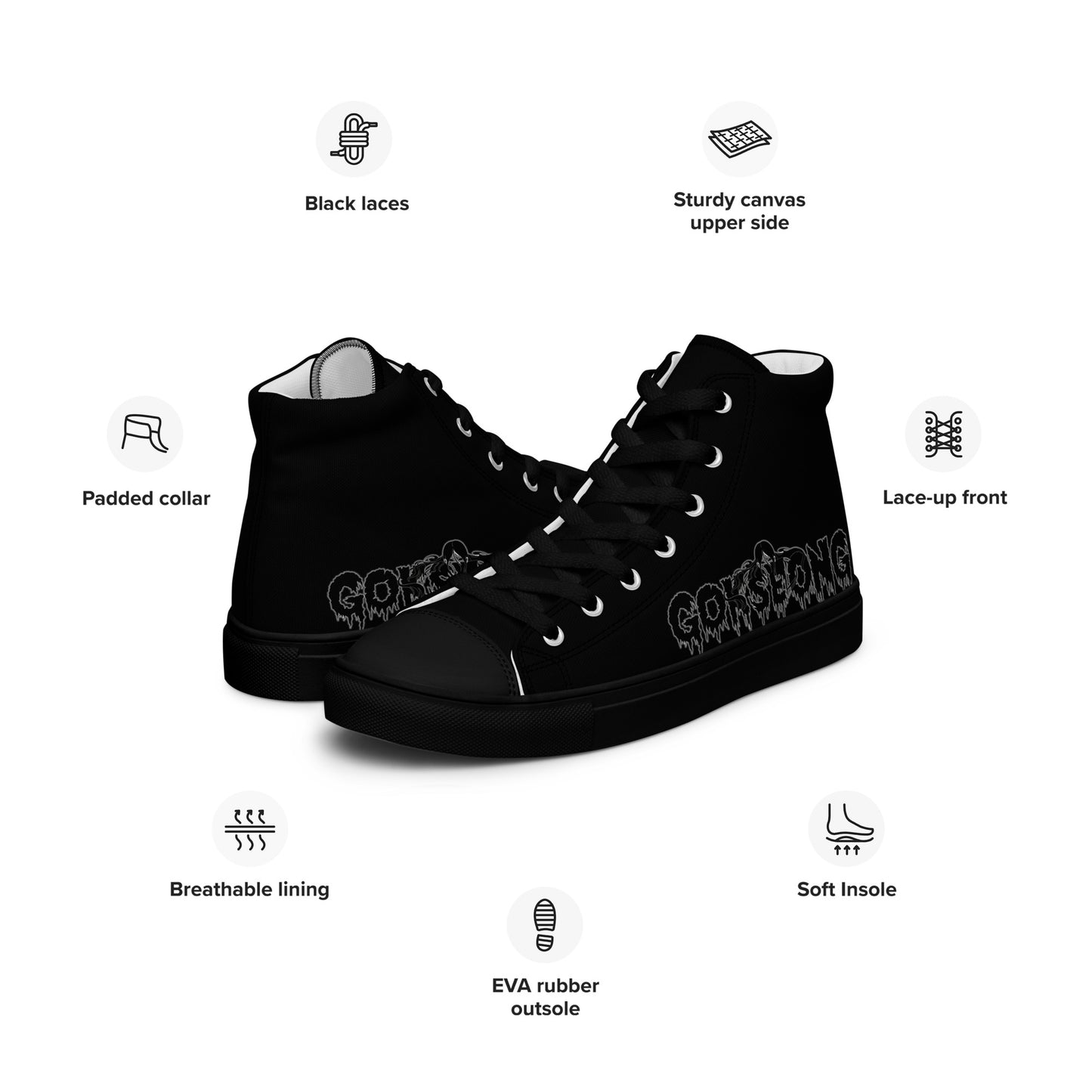 Gokseong Women’s high top canvas shoes - Free Delivery! Rock / Metal / Alternative - Alternative Apparel and Merch Only from Phase B Records.