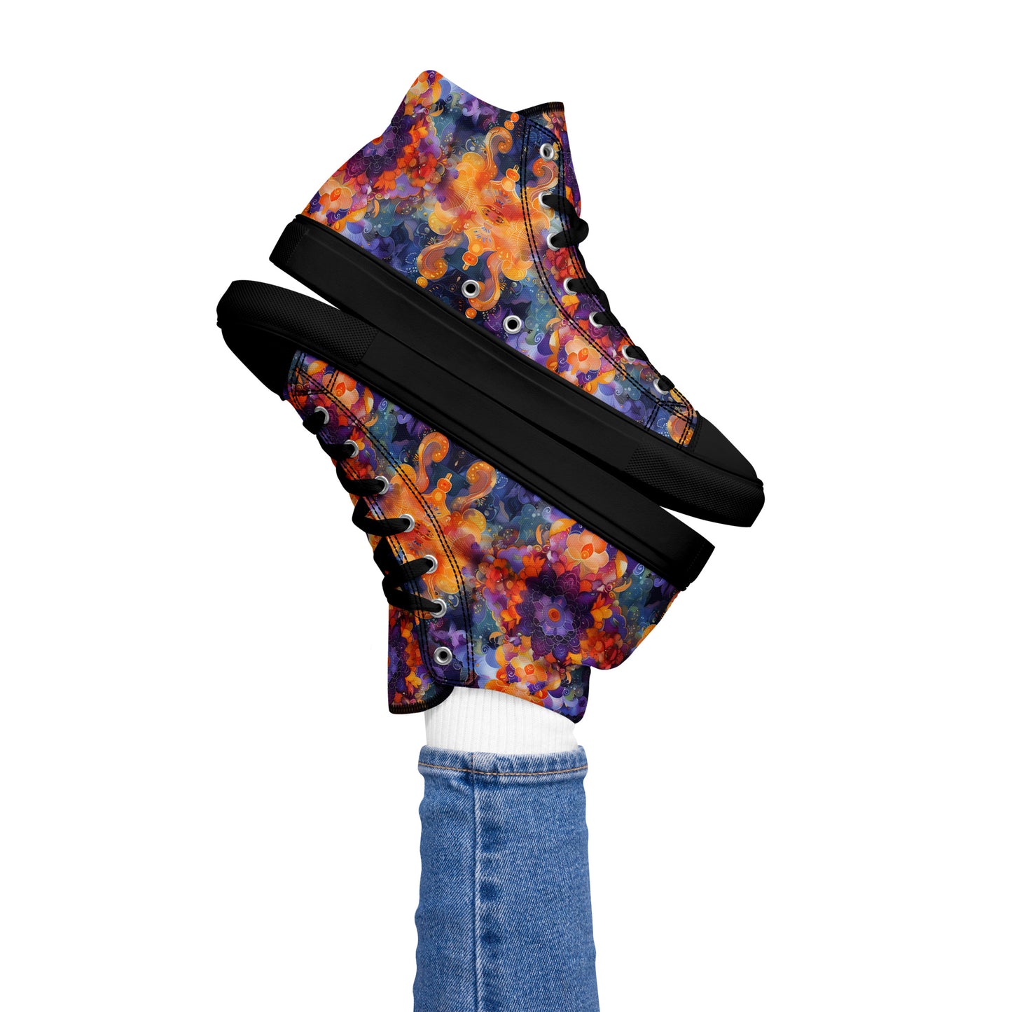 Abstract Sky Women’s high top canvas shoes – Free Delivery! Rock / Metal / Gothic / EDM / Clubwear - Alternative Apparel Only from Phase B Records.