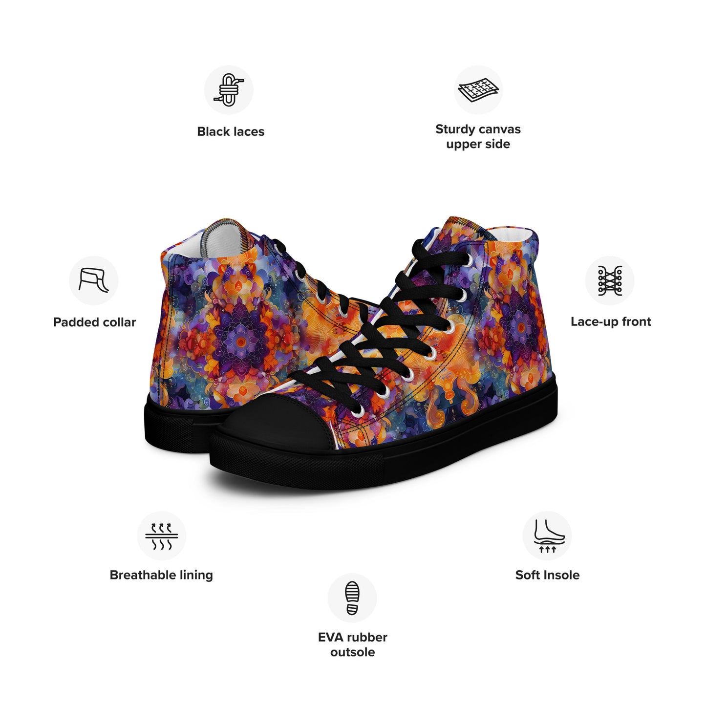 Abstract Sky Women’s high top canvas shoes – Free Delivery! Rock / Metal / Gothic / EDM / Clubwear - Alternative Apparel Only from Phase B Records.