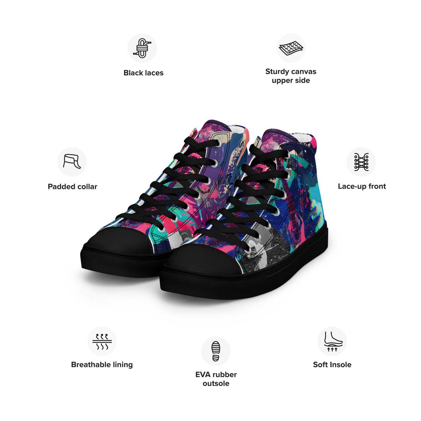 Jess Lewis Andromeda Women’s high top canvas shoes - Free Delivery! Rock / Mathrock / Progressive / Jazz Fusion - Alternative Apparel and Merch Only from Phase B Records.