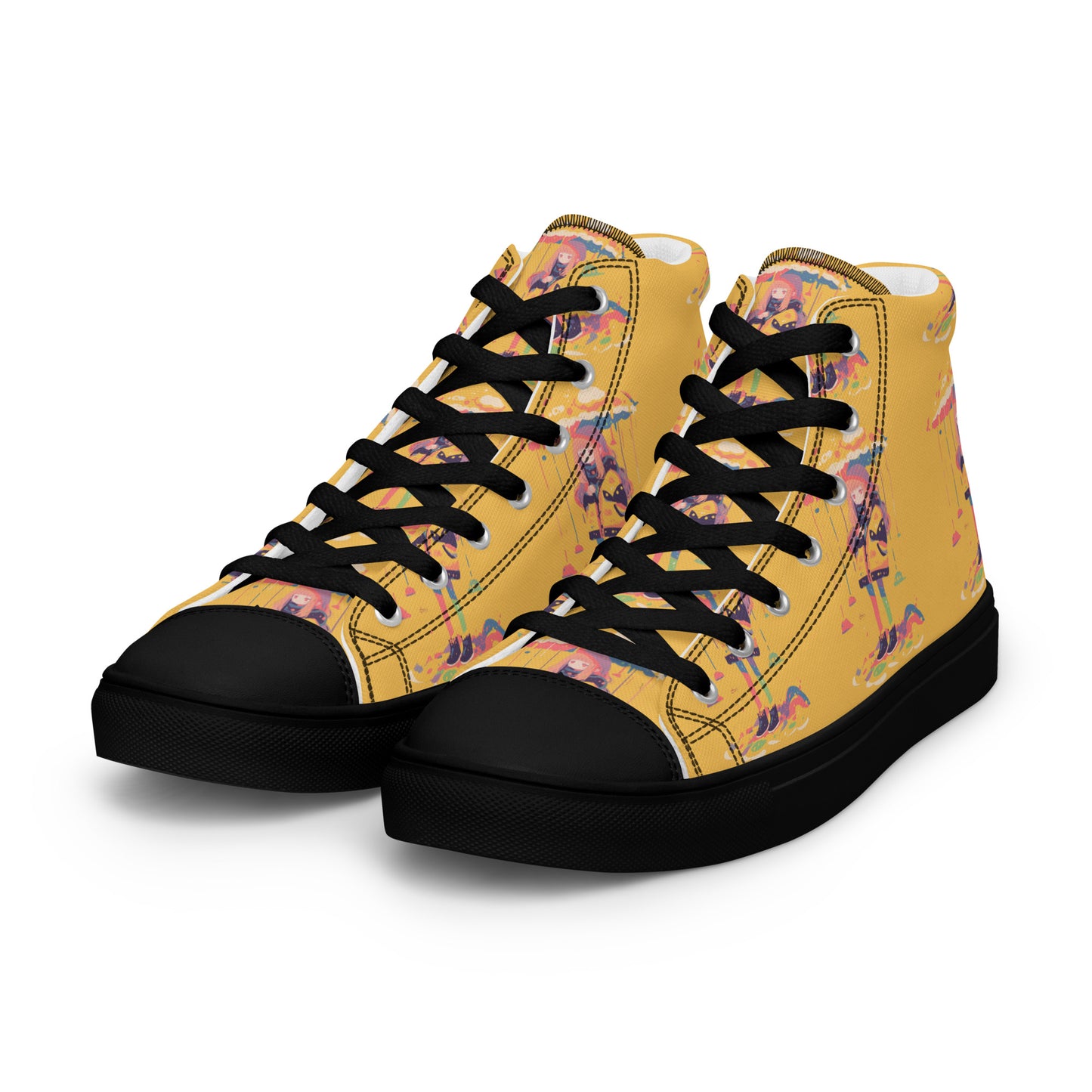 Anime Rain Girl Women’s high top canvas shoes