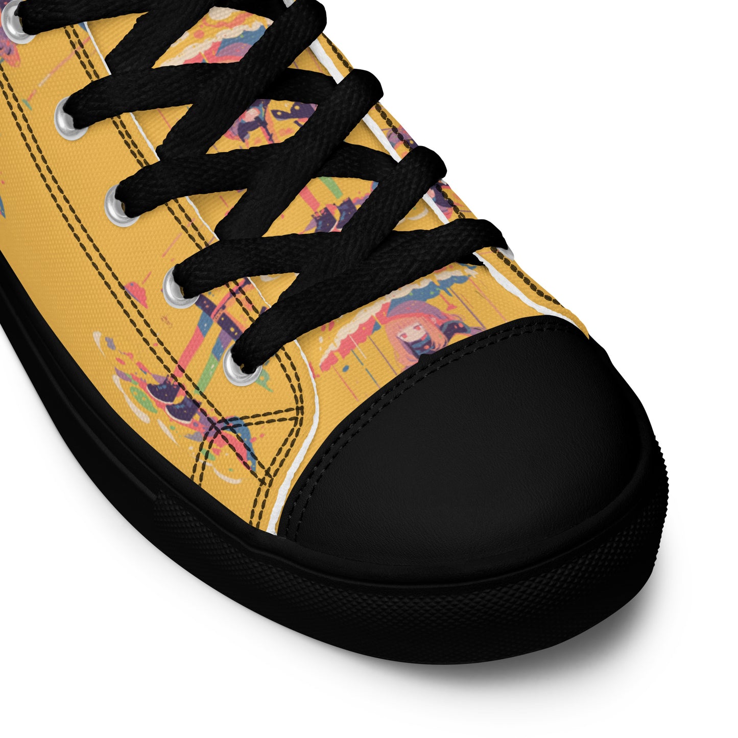 Anime Rain Girl Women’s high top canvas shoes